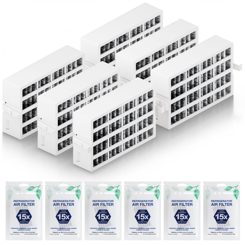 Funmit W10311524 AIR1 Refrigerator Air Filter Cartridge Replacement for Whirlpool Kenmore Refrigerator Compatible with Fresh Flow Refrigerator Air Filter, White, 6 Pack by Funmit - Image 1